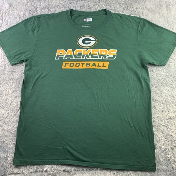 Green Bay Packers Shirt Mens Extra Large Yellow White NFL Football Team Apparel - Picture 2 of 7